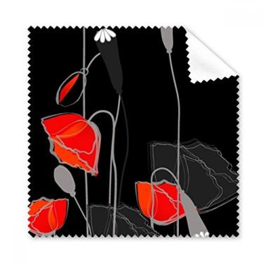Imagem de Pano de limpeza de milho com pintura abstrata de flores vermelhas, 5 peças