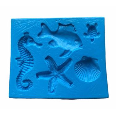 Imagem de Molde De Silicone Fundo Do Mar, Estrela, Peixe, Resina, Confeitaria, Biscuit Molds Planet