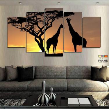 Imagem de Quadro Decorativos África Paisagens 5 peças 63x130 
