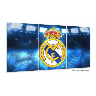 Imagem de Quadro Real Madrid decorativo com Tela em Tecido 120x60