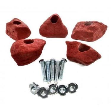 Imagem de Kit 5 Agarras Escalada Tamanho G Madeira Realrock Terracota