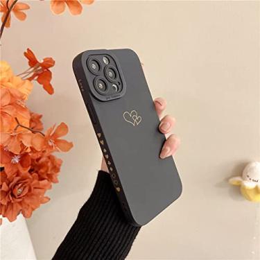 Imagem de Capa de telefone com moldura de coração macio doce cor amor para iphone 11 12 13 pro max x xr xs max 7 8 plus capa à prova de choque de proteção de lente, iu6876b, para iphone 13