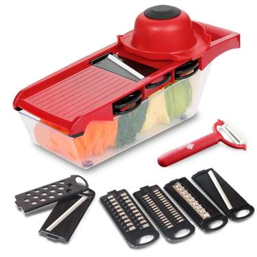 Imagem de Mandoline Slicer Nicer Cortador Fatiador De Legumes 6 Em 1