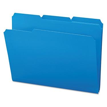 Imagem de Smead 10503 Pastas De Arquivo De Polietileno À Prova D'Água 1/3 Com Aba Superior Cortada Carta Azul 24/Caixa Carta Azul