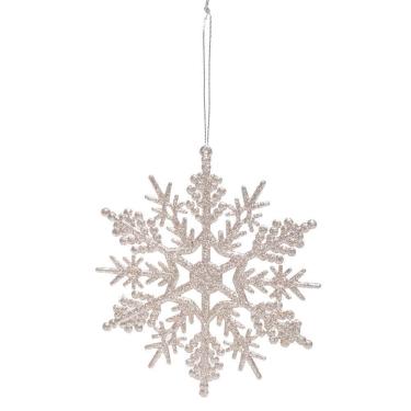 Imagem de Enfeite Natal Floco Neve Champagne 15x15x1cm 1019325