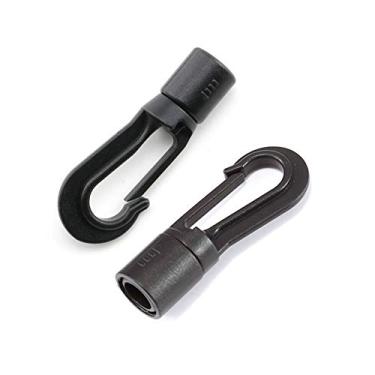 Imagem de 30 peças de gancho elástico de plástico para cabo de choque, gancho de gancho elástico resistente para pendurar terminal para acampamento, exercícios, barco, caiaque, diâmetro do orifício do canoa 5 mm