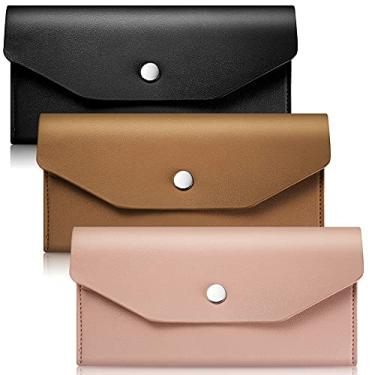 Imagem de 3 envelopes para dinheiro, carteira de couro com envelope impermeável, carteira plana, carteira de metal reutilizável, envelopes para mulheres, meninas, casamento, aniversário