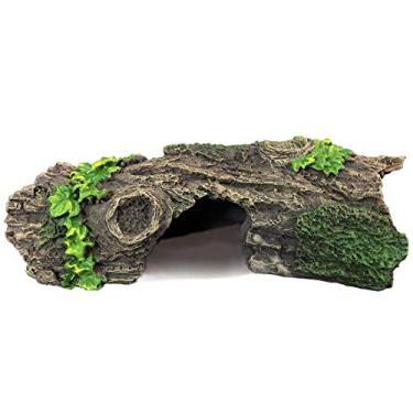 Imagem de SLOCME Enfeite de madeira para aquário decoração de tronco de peixes - Decoração de madeira com caverna para peixes e camarões para nadar ou se esconder