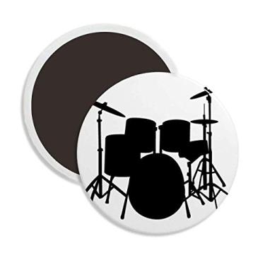 Imagem de Song Music Drum Kit Energy Round Cerâmica Ímã de Geladeira Lembrança Decoração