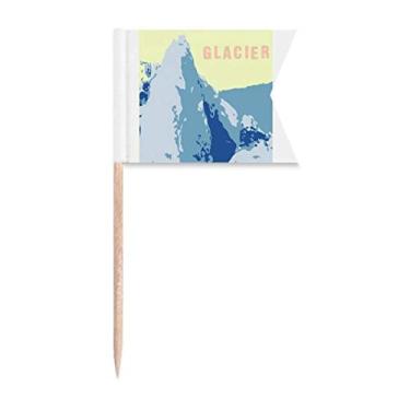 Imagem de Cristalization Bandeiras de palito de neve e geleira, marcação de rotulagem para bolo de festa, prato de queijo