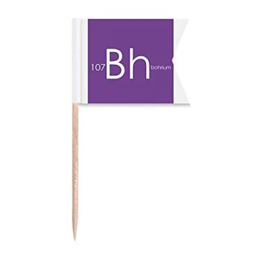 Imagem de Elementos Químicos Mesa Periodal Metais de transição Bohrium Bh Bandeiras de palito de dente Marcação para Bolo de Festa Prato de Queijo