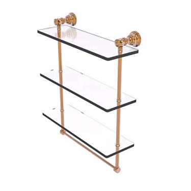 Imagem de Prateleira de vidro Allied Brass CL-5-16TB Carolina Collection, 40,64 cm, três toalhas, bronze escovado