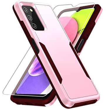 Imagem de Warsia Capa para A03S, com protetor de tela [teste de queda de grau militar] Capa protetora resistente à prova de choque resistente para Galaxy A03S, rosa
