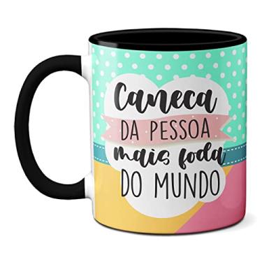Imagem de Caneca Da Pessoa Mais Foda Desse Mundo Lhama Fofa Meditando (Preta)