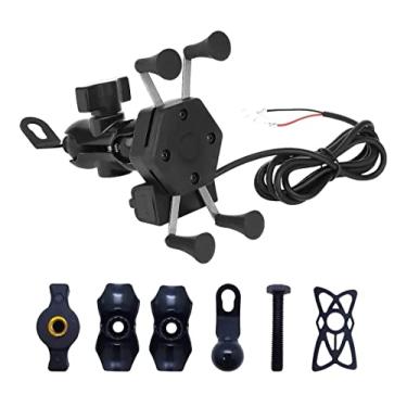Imagem de Suporte De Celular Universal Para Moto Bicicleta Patinete Elétrico Motocicleta Com Carregador Universal Usb Top T-KAI IMPORTS