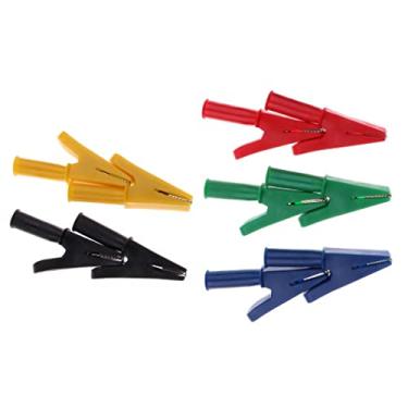 Imagem de Prettyia 10 peças de clipes jacaré banana, tomada de cabo de teste, 30 A, 4 mm, multicolorida