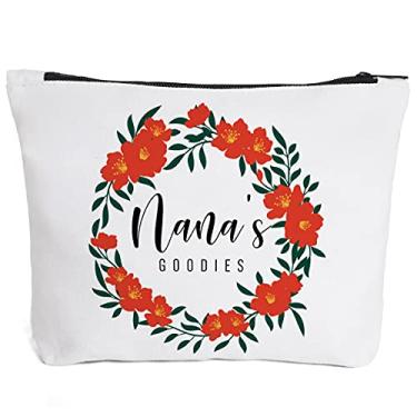 Imagem de Bolsa com zíper para maquiagem de algodão da Nana divertida da Ihope | Bolsa de cosméticos para cosméticos da vovó, bolsa para maquiagem, presentes de higiene para o Dia das Mães, aniversário, Natal, chá de bebê