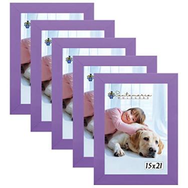 Imagem de Kit 5 Molduras Porta Retrato 15X21 Lilás