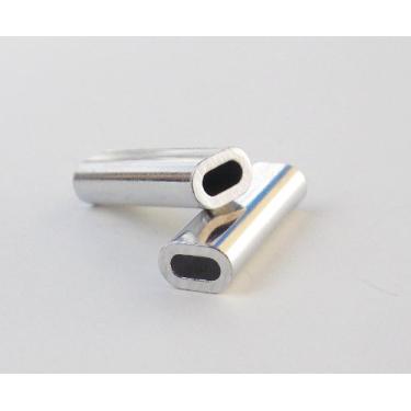 Imagem de Alumínio oval crimpagem mangas 1,7 mm x 18 mm - 100 peças tamanho F