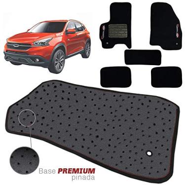 Imagem de Jogo de Tapete Carpete Tevic Pinado Chery Tiggo7 Tiggo 7 2018 2019 Impermeável Lavável Logo Bordado 5 Peças