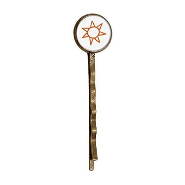Imagem de Pintar à mão Orange Sun Weather Retro Metal Hair Bobby Pin Headwear
