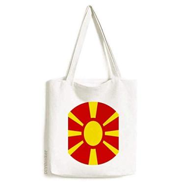 Imagem de Bolsa de lona com emblema nacional da Macedônia, Europa, bolsa de compras, bolsa casual