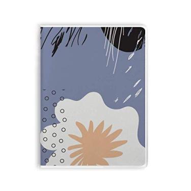 Imagem de Caderno de plantas abstratas branco roxo capa de goma Diário capa macia