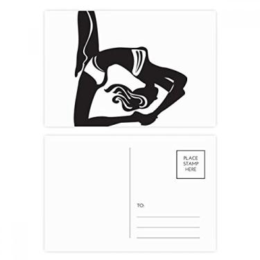 Imagem de Conjunto de cartões postais Yoga Girl Stretch Keep Healthy Sports Cartão de felicitações de aniversário