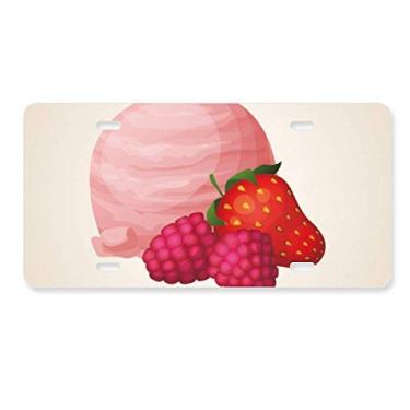 Imagem de DIYthinker Placa de licença de sorvete rosa uva morango placa decoração aço inoxidável automóvel