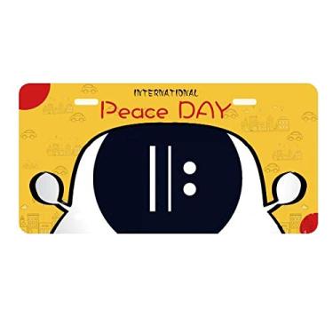 Imagem de DIYthinker Placa de carro preta com assinatura White Repetition para decoração de carro Dia da Paz