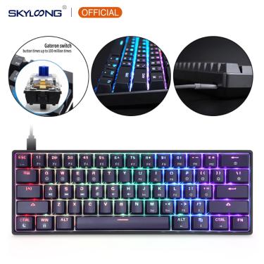 ciciglow Teclado mecânico para jogos com fio, 67 teclas RGB