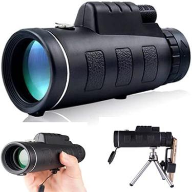 Imagem de Telescópio monocular, monóculo de alta potência 40X60 com tripé de suporte para smartphone - Monóculo à prova d'água com foco duplo de prisma FMC BAK4 durável e claro para observação de pássaros, camping, caminhadas