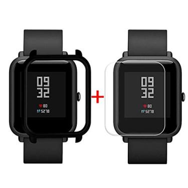 Imagem de Case Proteção Bumper Watch Huami Amazfit Bip ((Preto)) + Película