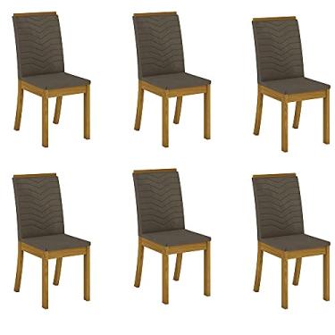 Imagem de Conjunto 6 Cadeiras Estofadas Isa Nature/Bege Henn
