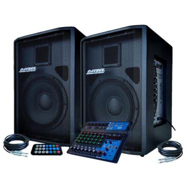 Imagem de KIT CAIXA DE SOM 12" 500W  MESA DATREL PORTÁTIL PROFISSIONAL