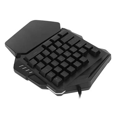 Imagem de Teclado de Uma Mão, Teclado de Jogo de Uma Mão Red Switch para Office