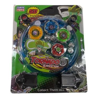 Kit Com 4 Peões Beyblade Metal + Lançador + Arena - Wild Top