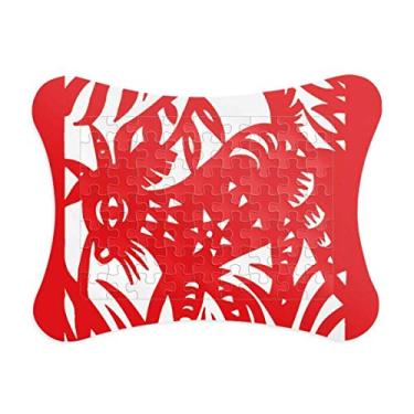 Imagem de Moldura de quebra-cabeça com tema de animal de ovelha chinesa, zodíaco, decoração de imagem