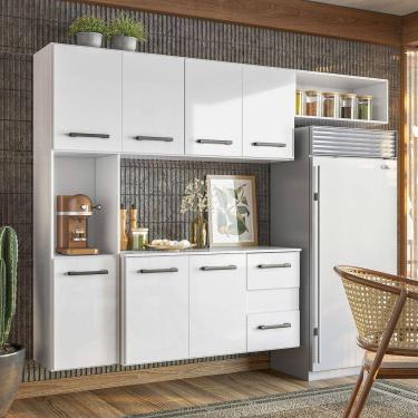 Imagem de Cozinha Suspensa Juliete 7 Portas 2 Gavetas Carvalho Branco Nicioli