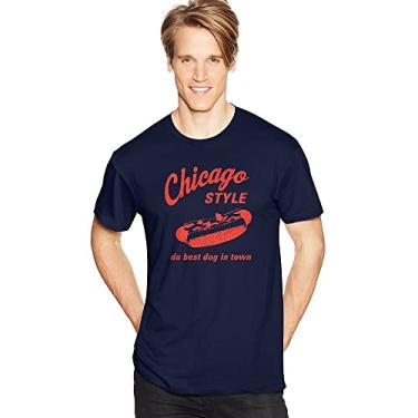 Imagem de Hanes Coleção de camisetas masculinas estampadas de manga curta, Estilo Chicago, M