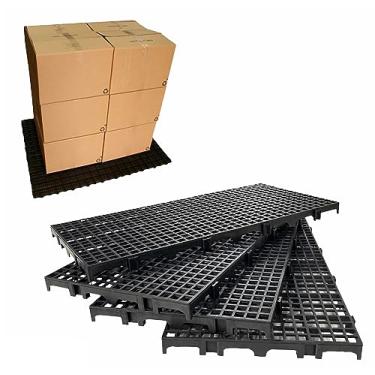 Imagem de Kit 10 Pisos Plástico Estrado Pallet Palete 50X25Cm (Preto)