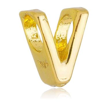 Imagem de Berloque Letra V Separador Pandora Banhado a Ouro 18k - Premium