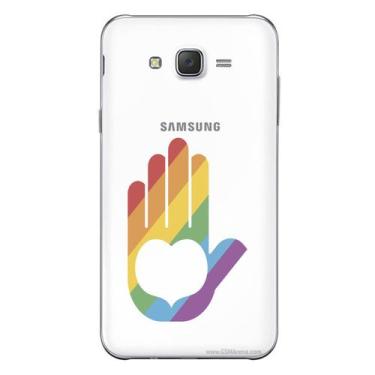 Imagem de Capa Case Capinha Samsung Galaxy  J7 Arco Iris Mão - Showcase