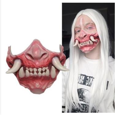 Imagem de Máscara De Látex Meia Face Prajna com dentes de Terror