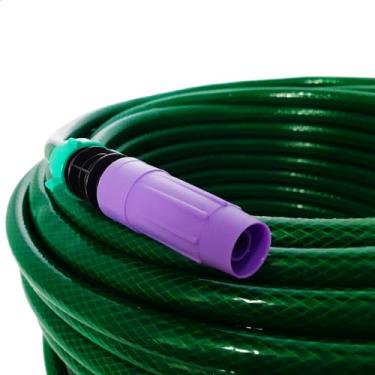 Imagem de Kit Completo de Mangueira de Jardim Trançada com Suporte, Esguicho, União e Fixação tamanho:30m