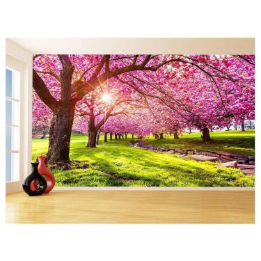 Imagem de Papel De Parede 3D Floresta Árvore Flores Sol 3,5M Xna224