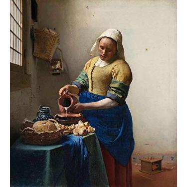 Imagem de A Leiteira (1661) de Johannes Vermeer - 60x67 - Tela Canvas Para Quadro