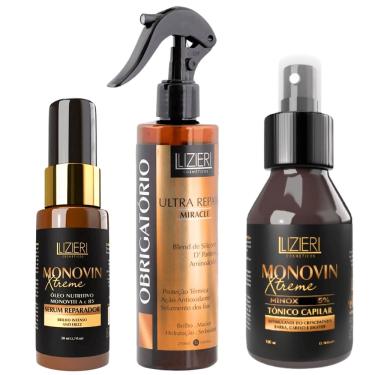 Imagem de Kit Monovin Tônico e Sérum Crescimento Capilar Antiqueda + Leave-In