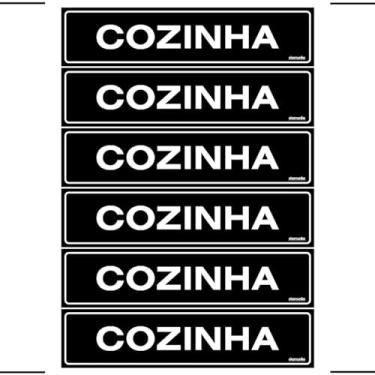 Imagem de Combo 6 Placas De Sinalização Cozinha 30x7 Ekomunike - A-409 F9e