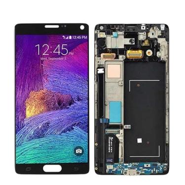 Imagem de SHOWGOOD Tela LCD de 5,7 polegadas para Samsung Galaxy Note 4 com moldura AMOLED SM-N910A N910F N910C peças de tela sensível ao toque LCD (TFT branco com moldura)
